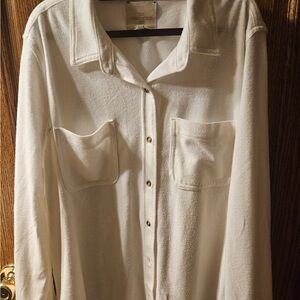Casa Cazadora Cream Button-Front Shirt Jacket